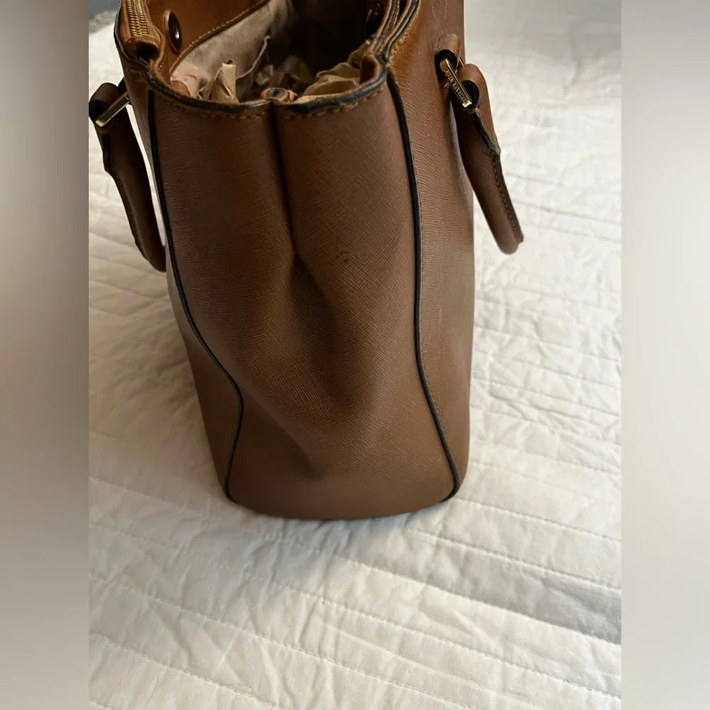 Michael Kors Handbag Satchel Saffiano Tan Leather